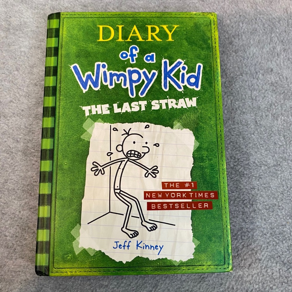 Diary of a Wimpy Kid The Last Straw Book 3 Kids Green Hardcover Book Jeff Kinney